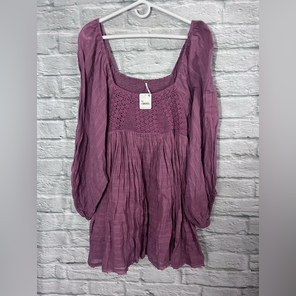 NWT Free People XL Ari Mini Dress - Dried Current - Picture 5 of 9